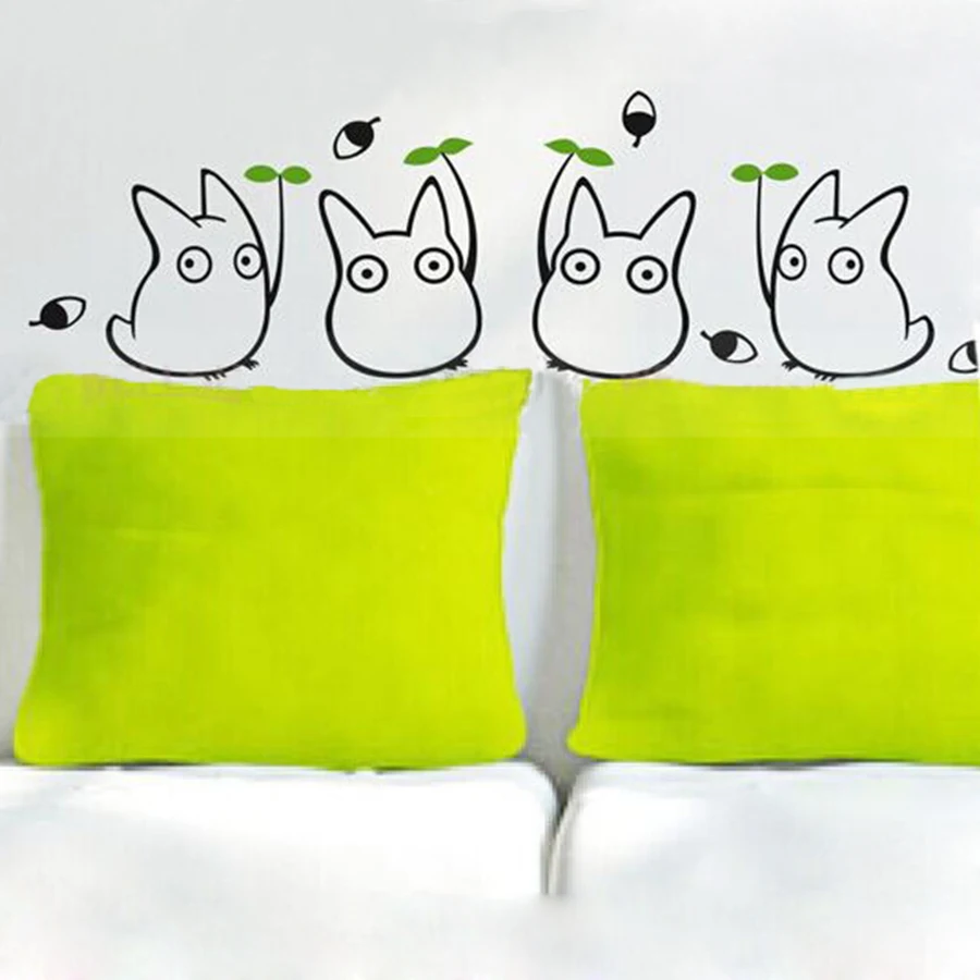 Totoro wall sticker kids bedroom decor Japanese cartoon animation wall decals