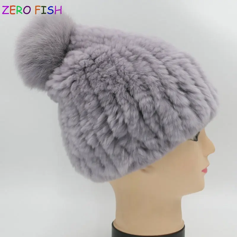

Women fur hat for winter natural rex rabbit cap russian female fur headgear 2019 brand new fashion warm beanies cap