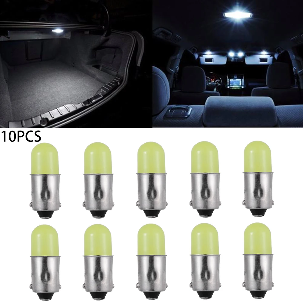 

4/10Pcs/Set T11 363 BA9S COB LED Round 3D T4W Car License Plate Light White 12V Turn Signal Bulb Car Auto Light