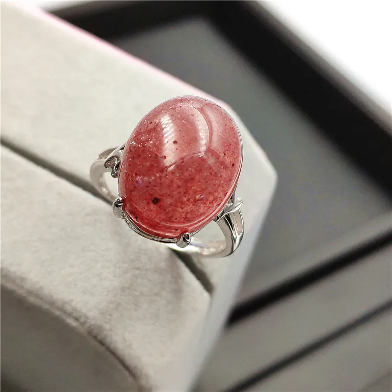 Natural Ice Red Strawberry Quartz Ring (2)