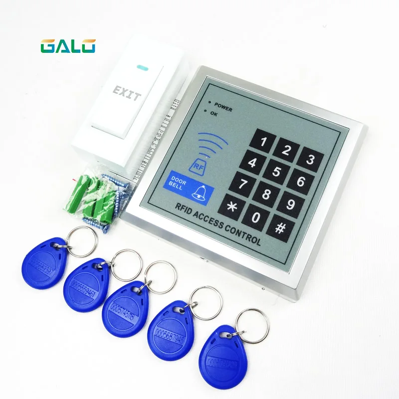 

RFID Access Control System Device Machine Security Proximity Entry Door Lock keypad safe with 5ps keyfobs kit Optional