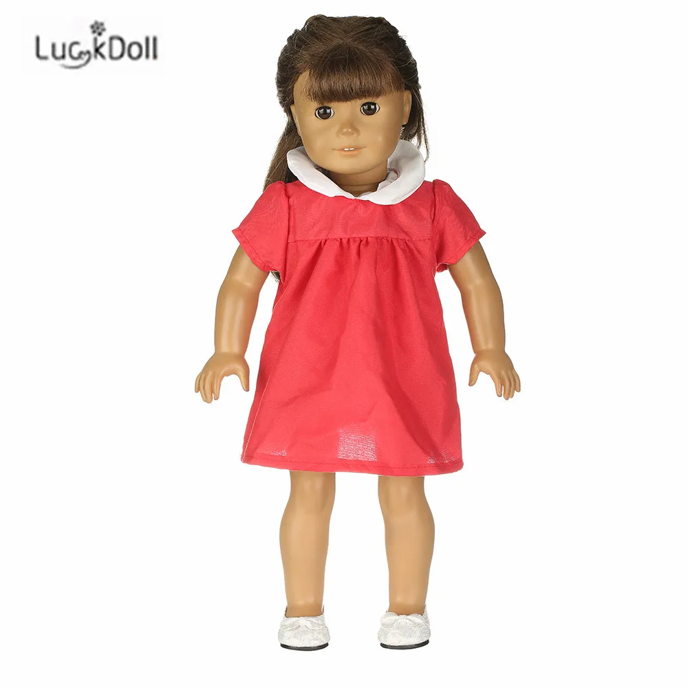 LUCKDOLL летнее платье подходит для 18 дюймов Американский 43 см детская кукла одежда