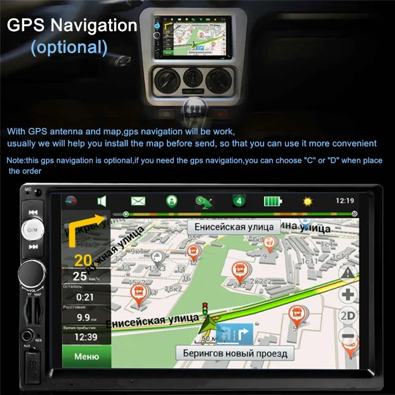 Универсальный 2 Din Автомобильный Радио Bluetooth gps навигация " HD Автомобильный MP5 плеер аудио стерео Multimidia Авторадио USB AUX FM Зеркало Ссылка