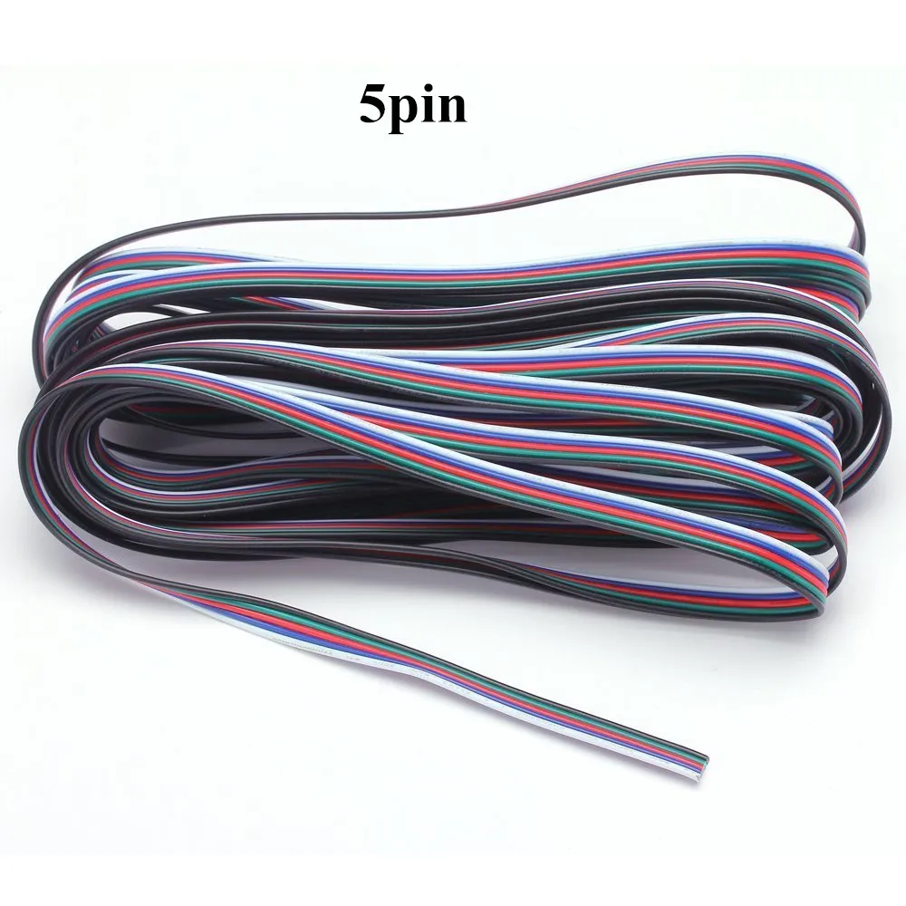 OSIDEN 1 м 5 м 10 м 2pin провод 4Pin 5pin удлинитель 22 awg провод RGB+ белый провод Соединительный кабель для 3528 5050 светодиодные ленты светильник