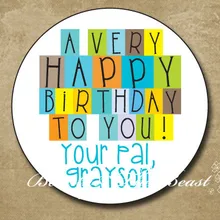 Пользовательские Вечерние сувениры персонализированные подарок на день рождения стикер ярлык для багажа День Рождения украшения Дети вечерние Подарочная коробка конфет