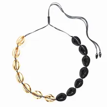 Барокко черный Каури оболочки ожерелье erkek kolye пляж Бохо летние Чокеры ожерелье в черном bijoux воротник Покемон колье подарок