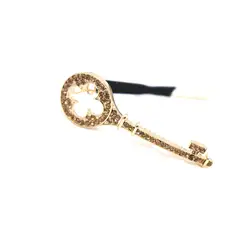 3 цвета высокое качество сплав золота хрустальный ключ заколки для Для женщин девушка цветок клевера Ретро Hairgrips Свадебные украшения