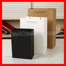 100 шт/лот) 10 размеров высококачественная черная белая коричневая бумажная сумка для покупок