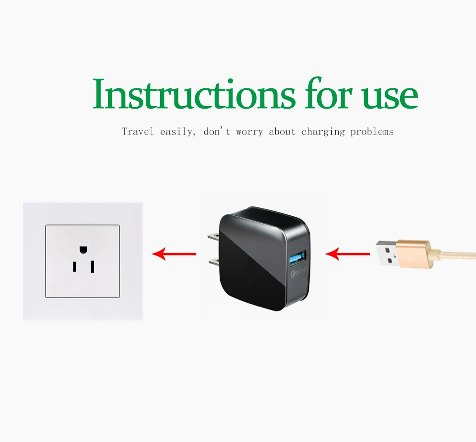 QC3.0 Quick Charge 3.0 Fast Mobile Phone Charger EU US Plug Wall USB Charger Adapter for USB Digital Device Tablet Smart Phone (11)
