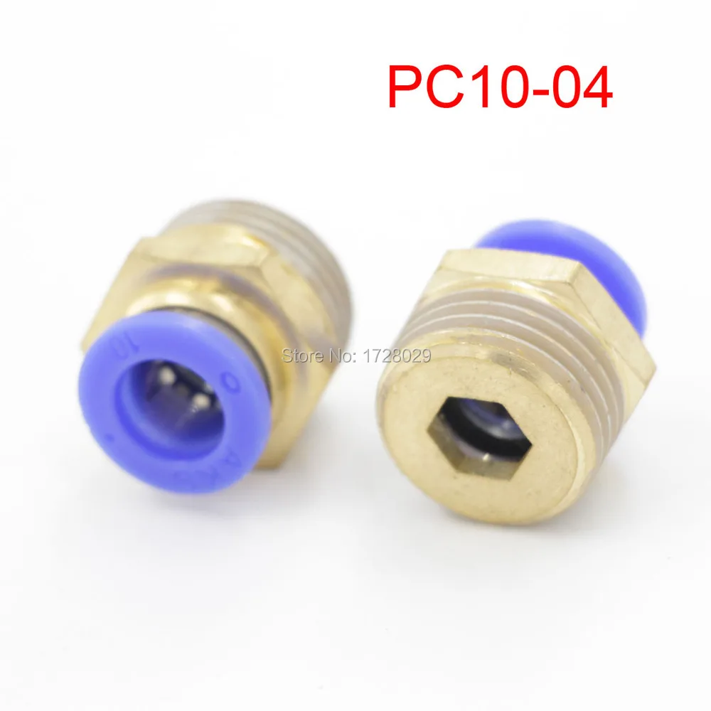 

10mm Hole 1/2" PT Thread Straight Push in Tube Pneumatic Quick Fitting PC10-04