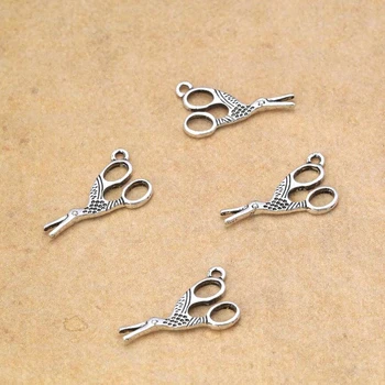 

10pcs Vintage Antique Silver Alloy Scissors Bird Charm Pendant Jewelry Findings 26X15mm S6298