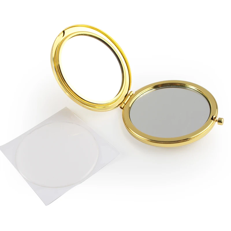Round Mirror Compact Blank Plain gold Colour For DIY gift mirror (5)