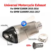 60MM Inlet Motorcycle For BMW S1000RR Carbon Fiber Exhaust Pipe Muffler Slip On Exhaust With DB Killer 2015 2016 2017 Year