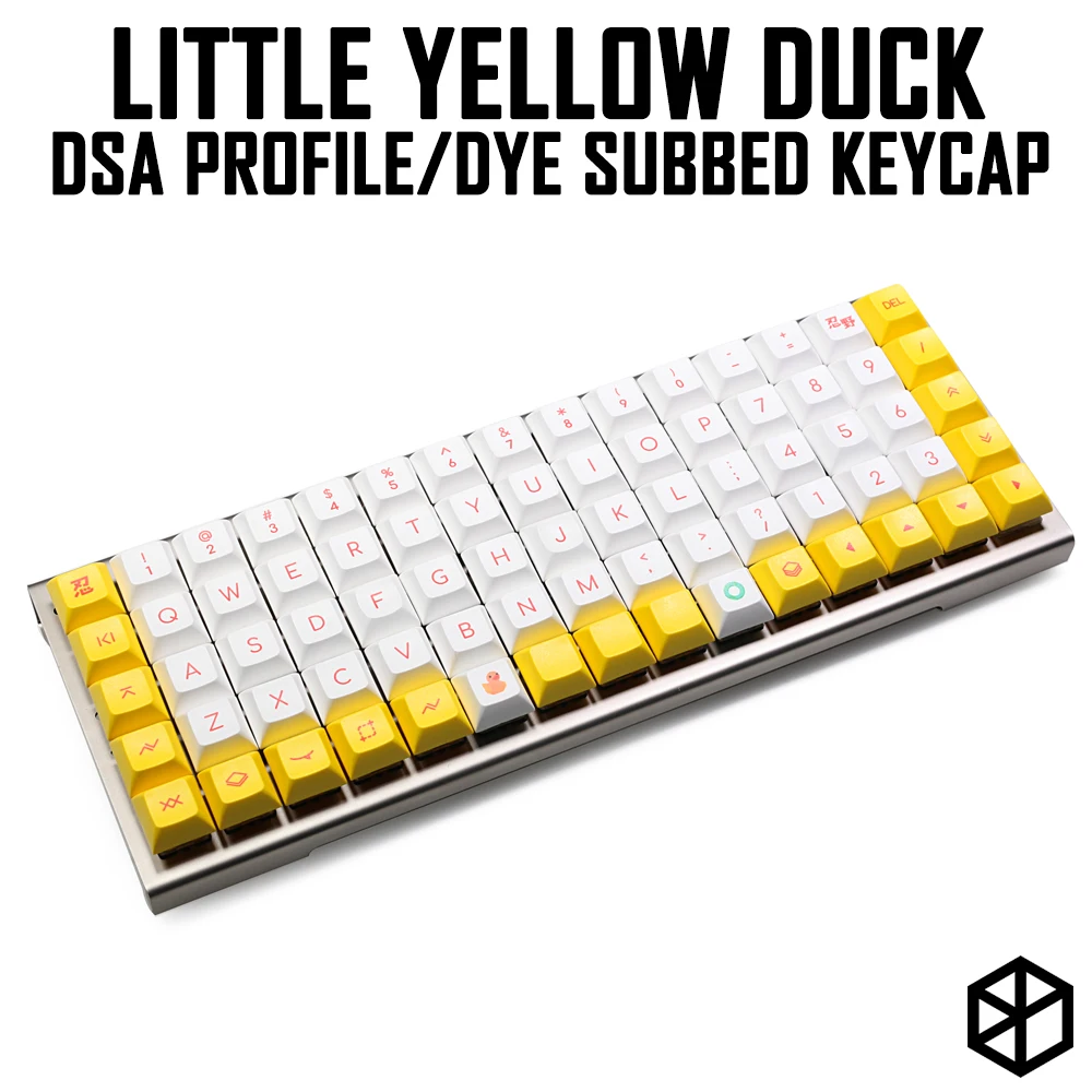 kprepublic little yellow duck dye subbed dsa profile Cherry profile Dye Sub Keycap PBT for xd75 am re planck preonic