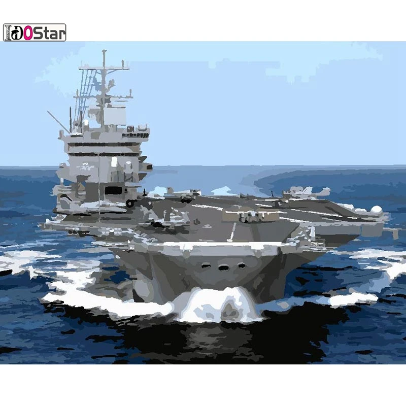 Картина по номеру 40x50 см огромный корабль Танк DIY Рисование на холсте для