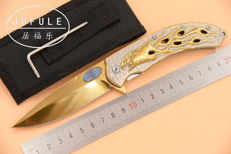 

JUFULE Original Made Eagle flipper folding camping hunting pocket Survival EDC tool fruit Tactical outdoor Utility kitchen knife
