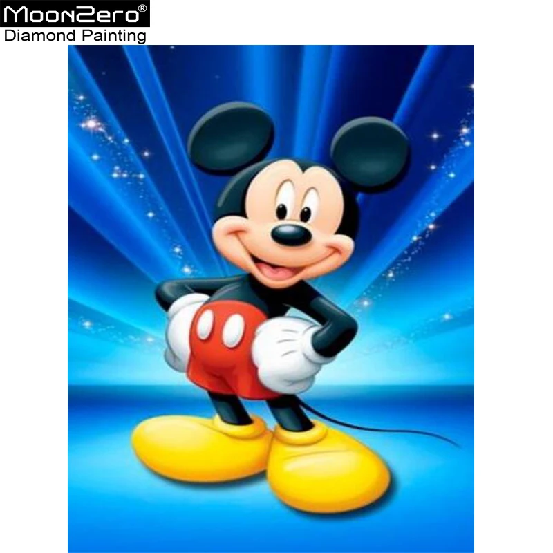 Full 5D Square Diamond Embroidery Mickey Blue Diy Painting Cross Stitch Cartoon Mouse Home Decorative Crafts | Дом и сад