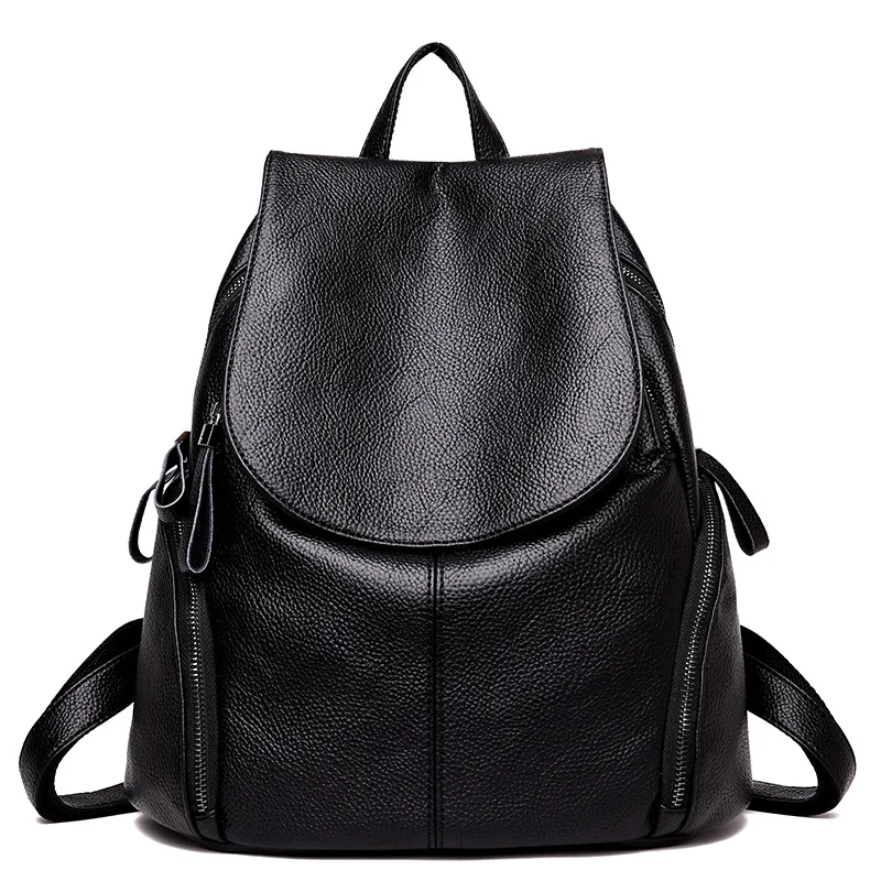 

Chu JJ Genuine Leather Women's Backpacks Women Shoulder Bags Girls Preppy Style Women Casual Back Packs Travel Bag