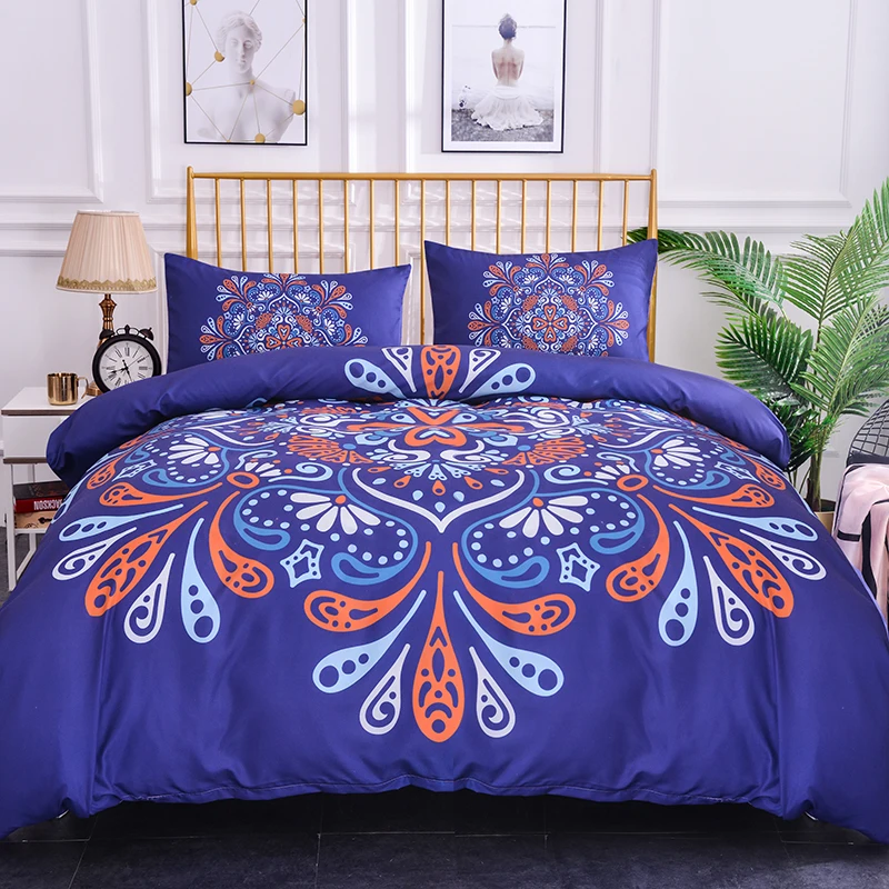 

ZEIMON Home Textile Bohemia Styles 2/3Pcs Bedding Set Mandala Printing Polyester Bedclothes Duvet Cover Set Pillowcase