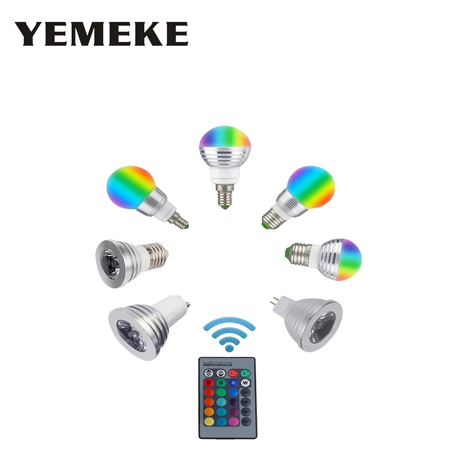 

E14 E27 RGB LED Bulb Magic LED Night Light Lampada Led RGB Lamp Stage Light Colors Change With Remote Control For Holiday Decor