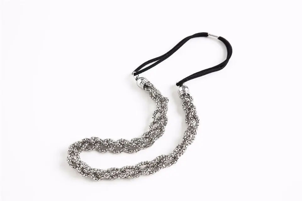 

Metal Braided Hair Ribbon Hairbands Girl Fashion Accessories Mult-use Necklace Headbands FD1