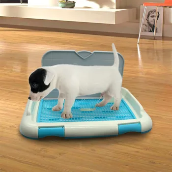 

Portable Pet Dog Cat Toilet Tray with Column Urinal Bowl Pee Training Toilet