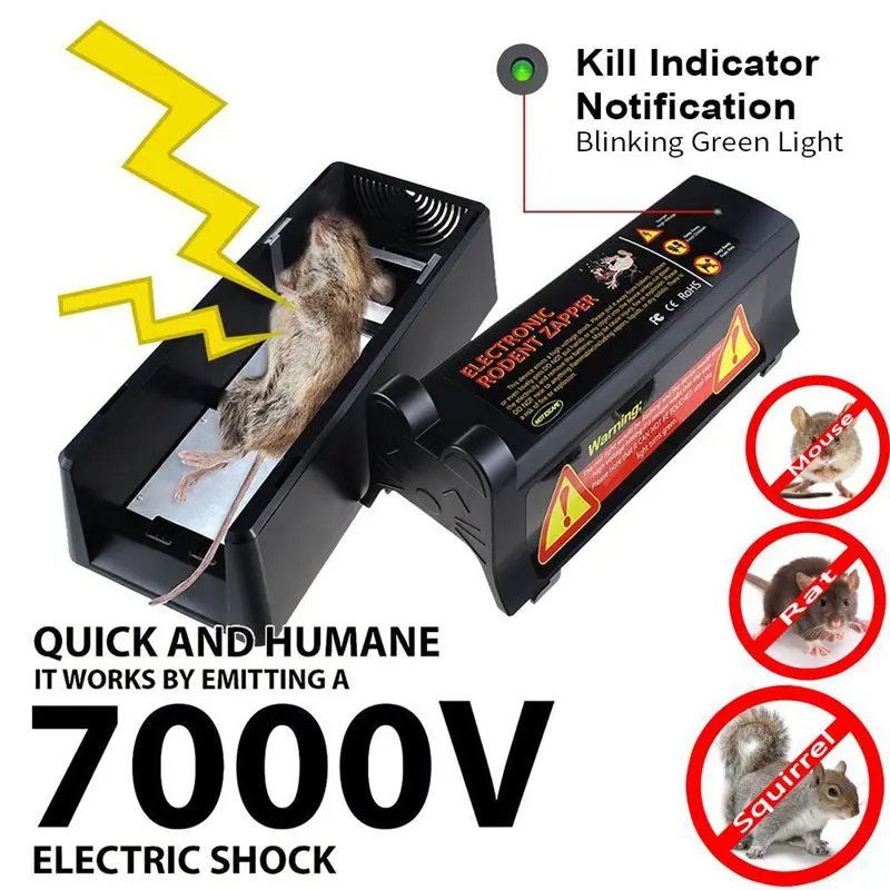 Goede OUCH Electrocute Elektronische Rap Trap Muizen Knaagdieren Hoogspanning ONS UK Plug Adapter Batterij Effectieve Killer voor Rat