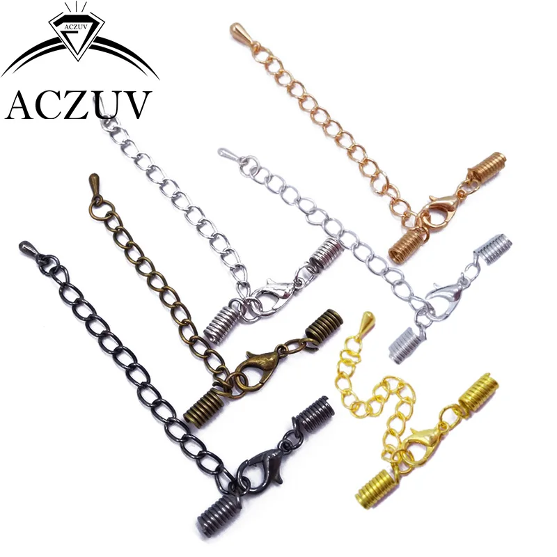 500PCS/lot Spring Fasteners Jewelry End Caps Leather Cord Ends Wax