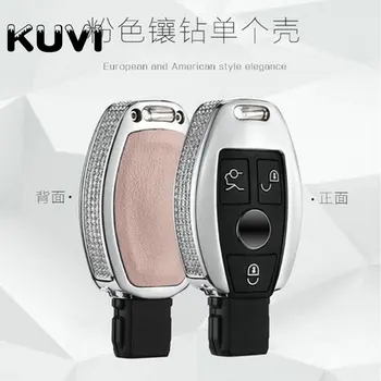 

For Mercedes Benz W203 W204 W212 C180 GLK300 CLS CLK CLA SLK C S E Class Remote Smart Car key case cover Diamond Alloy Leather