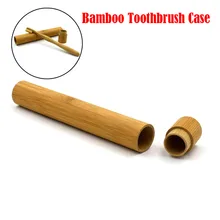 1 шт. портативная деревянная бамбуковая круглая коробка для зубных щеток походная зубная щетка чехол для хранения ручной работы из натурального материала трубка для зубных щеток