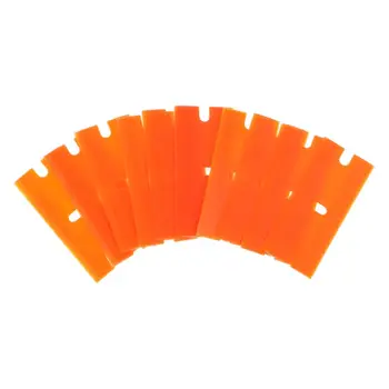 

10Pcs/Set Double-Edged Plastic Blades Replacement Scraper Window Car Glass Glue Tape Remover Safety Sticker Decals Removal Tool