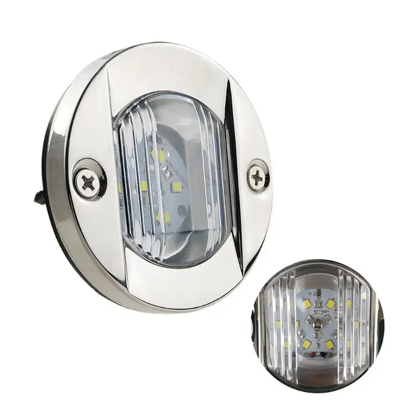 DC 12 V морской лодка транца светодиодный кормовой фонарь Круглый из нержавеющей стали холодный белый Светодиодный задняя фара аксессуары для яхты