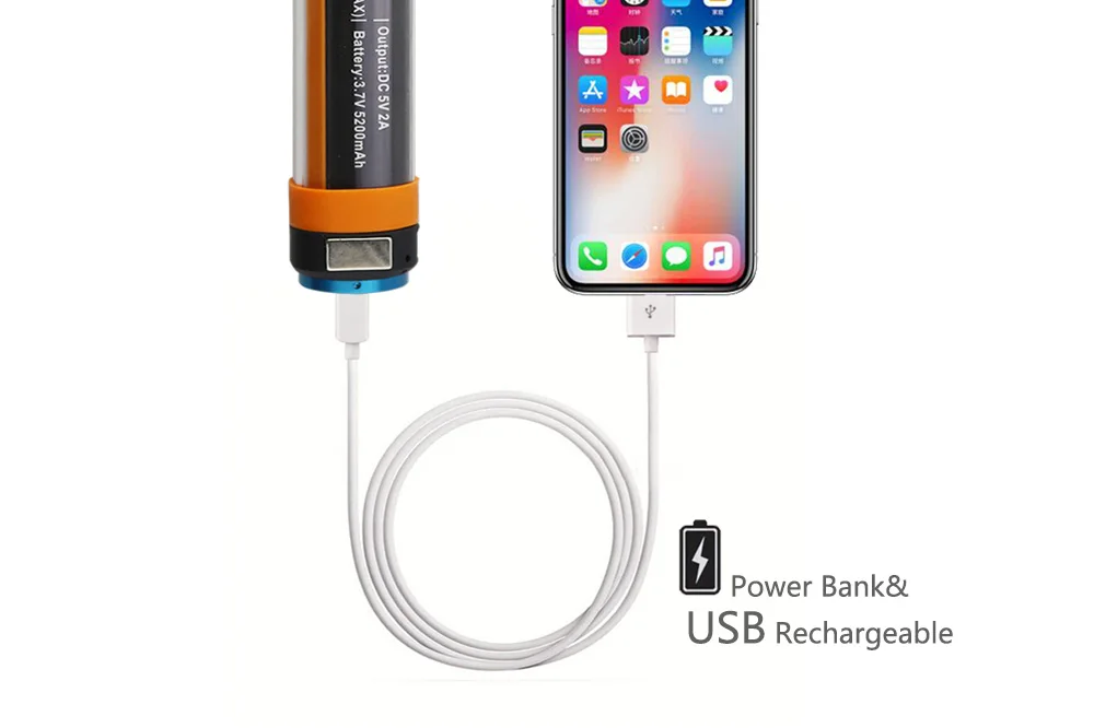 USB перезаряжаемые походные фонари Powerbank Портативный светильник ing IP68 Водонепроницаемый Открытый флэш-светильник аварийный светодиодный светильник