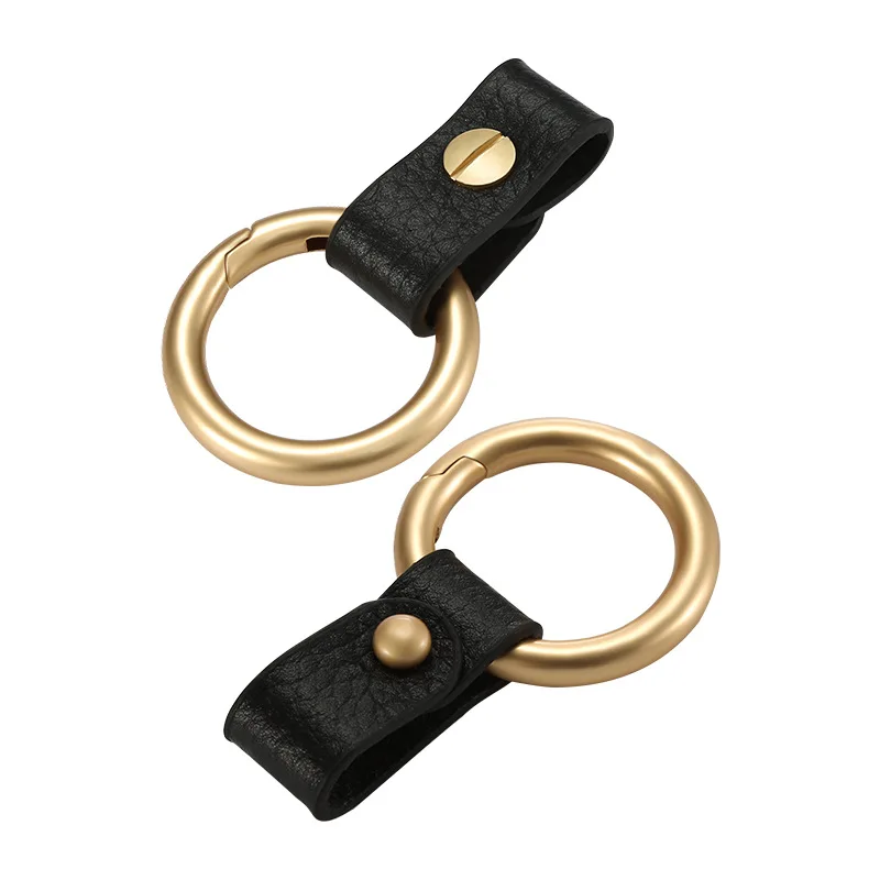 

1 Piece Car Leather Key Chain Applicable to All Kinds of Key Shell Round Buckle High Quality Gift