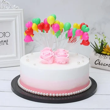 

Balloon Series Plastic Round And Heart Shape Birthday Theme Birthday Cupcake Toppers Party Wedding Decoration Cake Topper