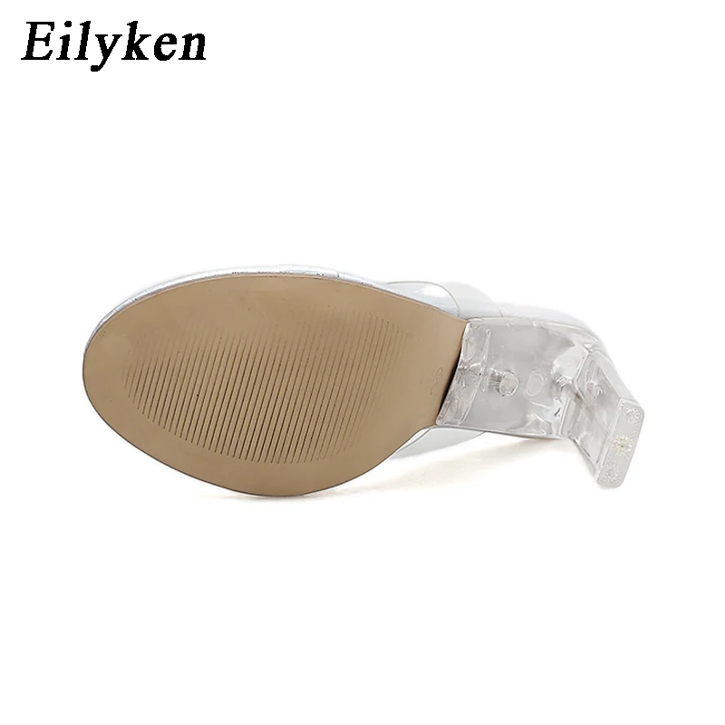 Eilyken/Новинка 2021 года Прозрачные пикантные Шлепанцы из ПВХ Цвет шампанского