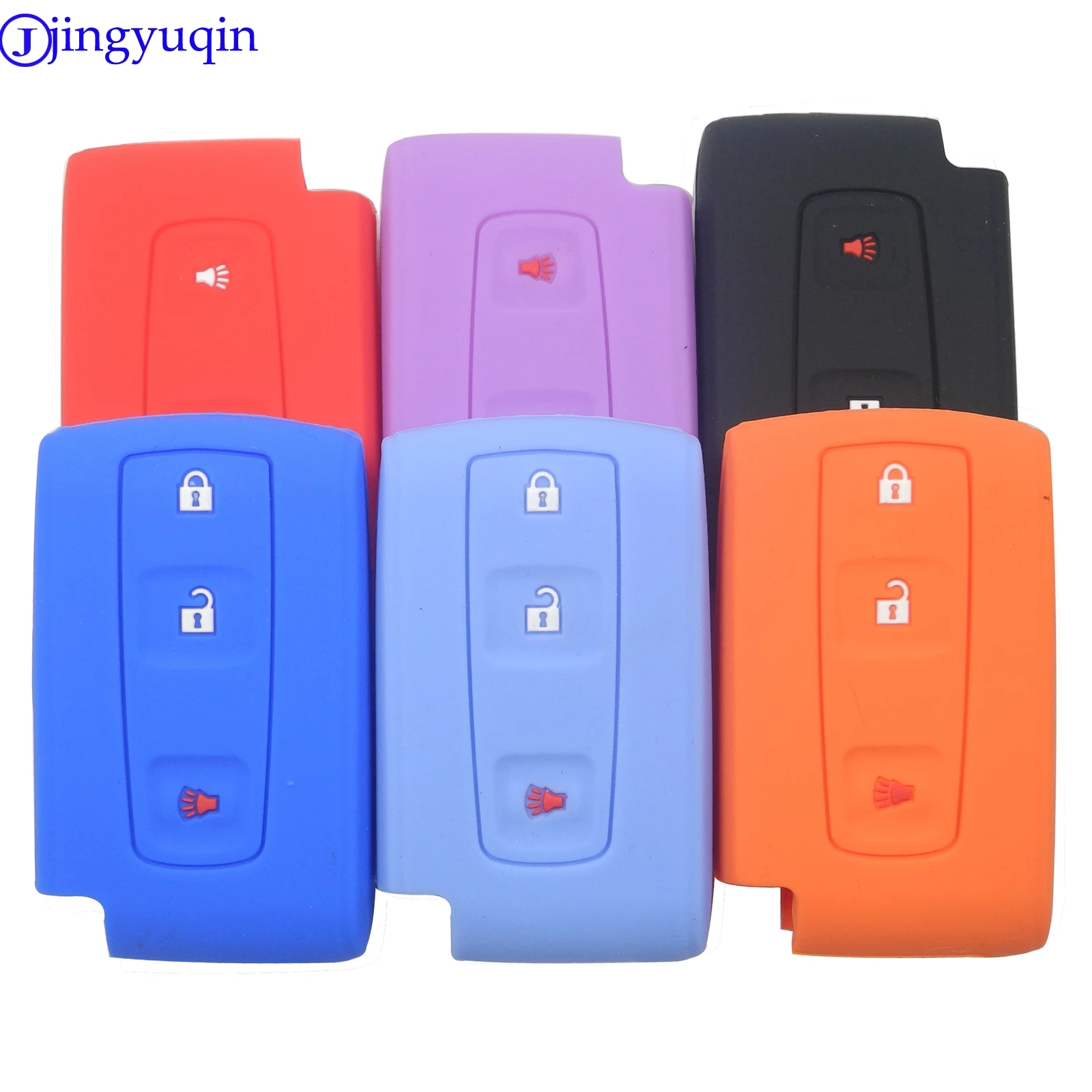 

jingyuqin Remote 3buttons For TOYOTA Prius Crown Silicone Rubber Car Key Fob Cover Case Shell Set Key Smart
