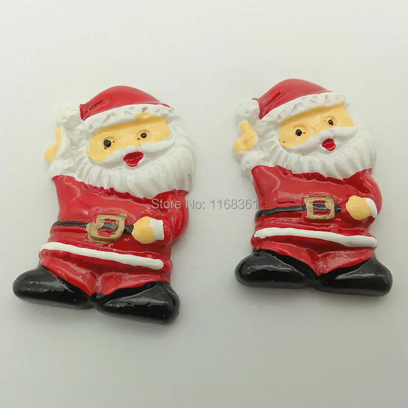 1pcs/lot resin flat back hailed Christmas father 29mm Cabochons Hair Bow Center DIY Christmas decration C111-4