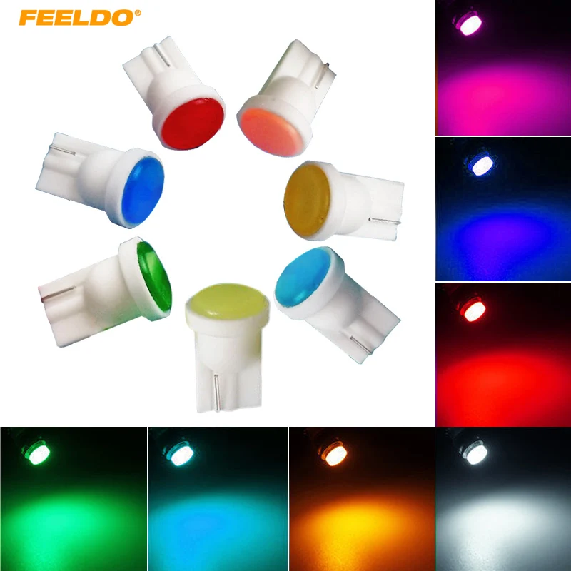 

50Pcs T10 COB LED Light W5W 194 192 168 501 Wedge Car Interior Lamp Auto Door Side Bulb Source 12V Interior Bulb Lamp #FD-2904