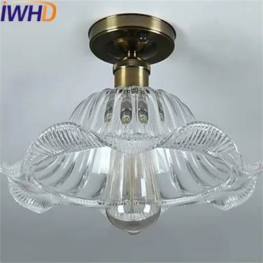 

IWHD Glass Vintage Ceiling Light Fixtures Cafe Loft Industrial Ceiling Lamp Edison Home Lighting Living Room Lights