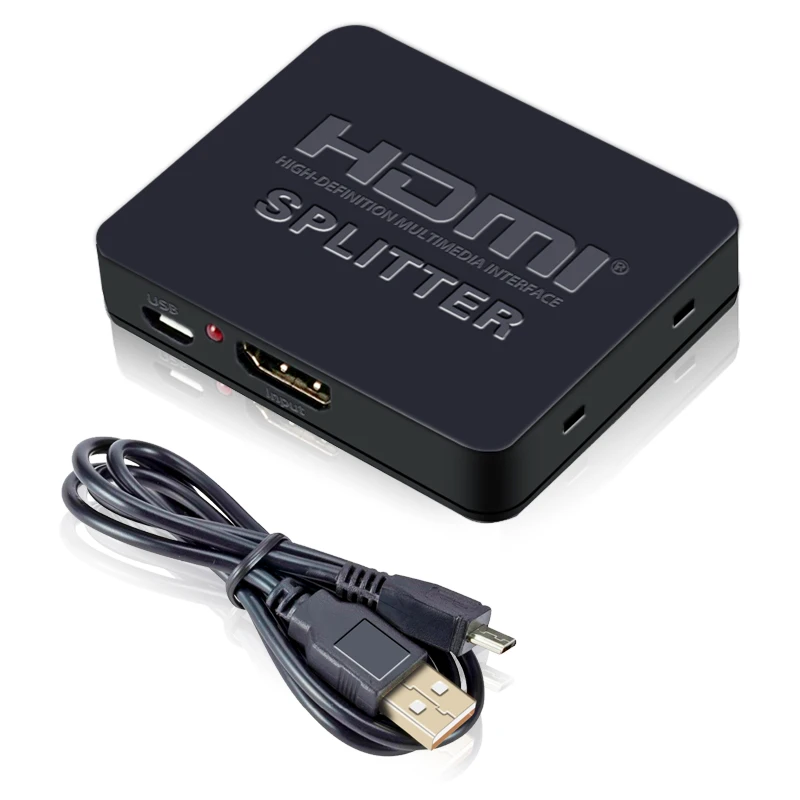 HDMI 1 in 2 out 1080p 4K 1x2 HDCP Stripper 3D Splitter Power Signal