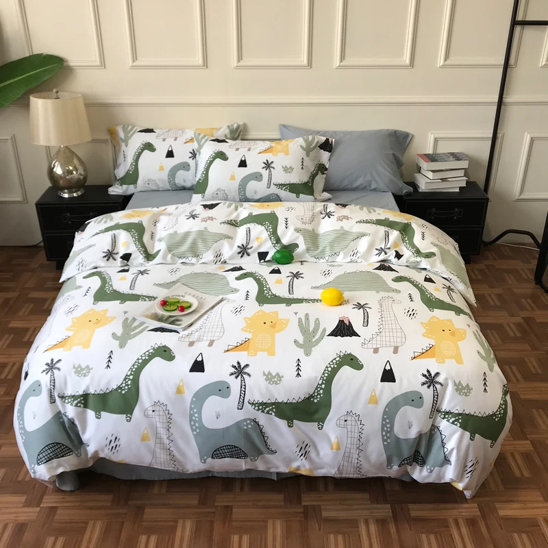 Cartoon Tyrannosaurus Rex Kids Duvet Quilt Cover Queen ...