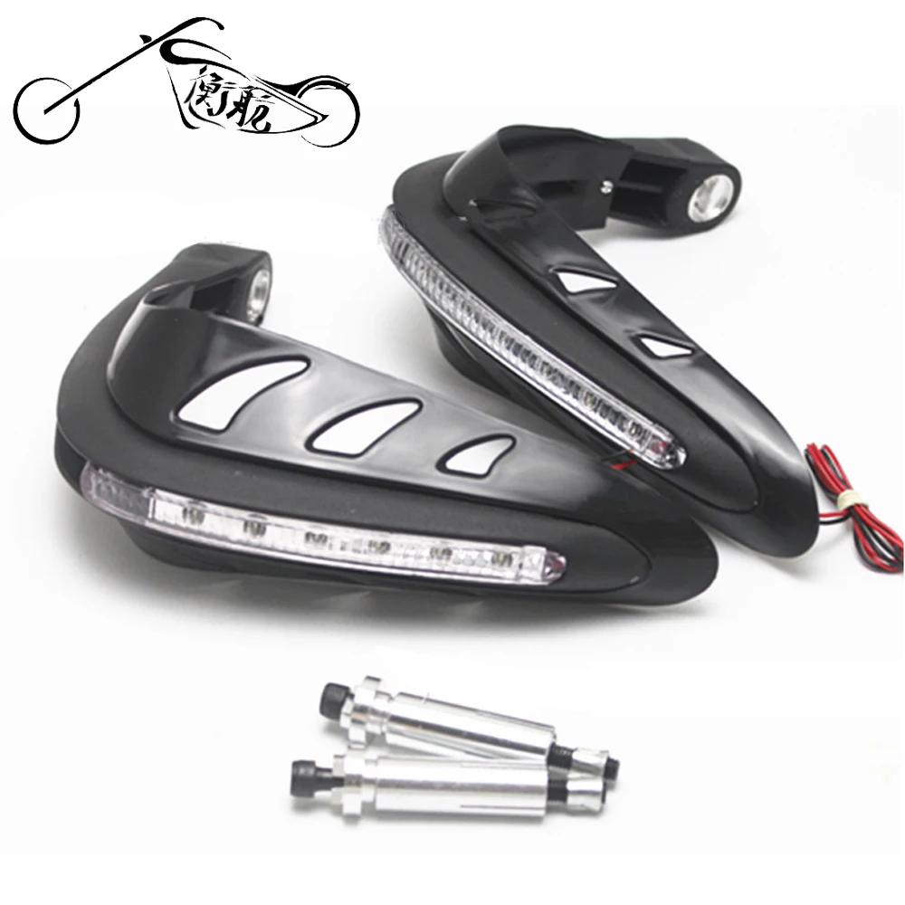 

1 Pair Universal Motorcycle Handguards Motocross Hand Guards One Set Combination Handlebar Protector With LED Turn Signals Light