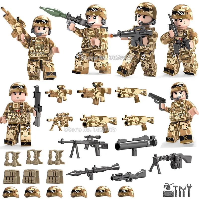 

Mysterious troops figures Various special forces Blasting breakout Various Weapons compatible legoinglys Military Blocks model