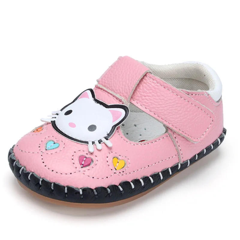 

XQT.GZ Newborn Baby Shoes Cute Cartoon Kitty Baby Footwear Spring Baby Girl Shoes Soft Sole Cow Leather Shoes Infants Crib Shoes