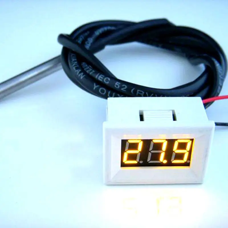 

High Precision Waterproof Digital -55 To 125 Celsius DC9-30V Thermometer Temperature Meter with 1m DS18B20 Sensor Thermograph