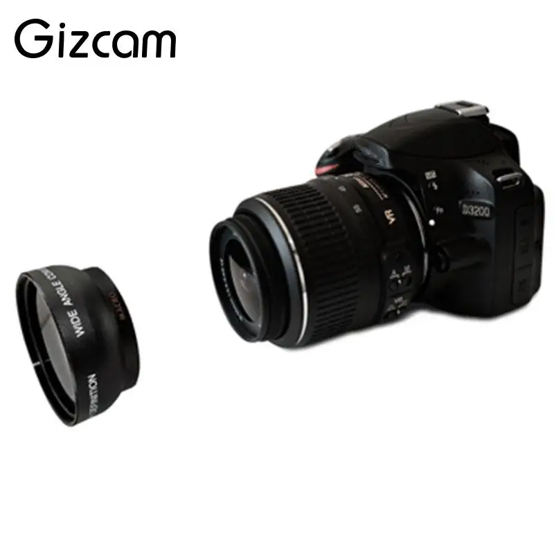 Gizcam Профессиональный 52 мм 2x телеобъектив конвертер для Nikon D5100 D3200 D70 D40 DSLR|lens