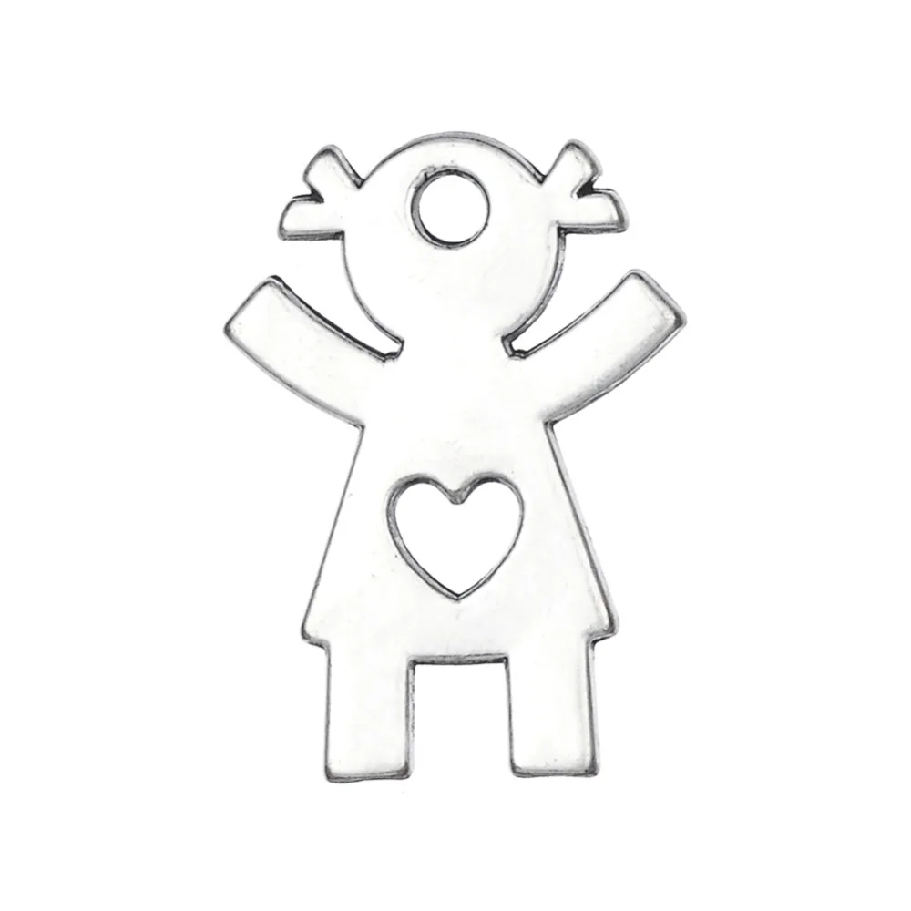 EUEAVAN 30pcs Lovely Girl Shape Charm Metal Pendant Fit Necklace