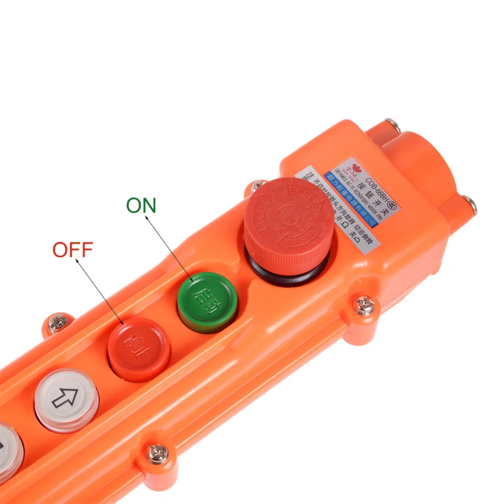 

Uxcell 1 PCS Rainproof Hoist Crane Pendant Control Station Push Button Switch 12 Ways Orange Momentary AC 250V500V Ie 5A/2A
