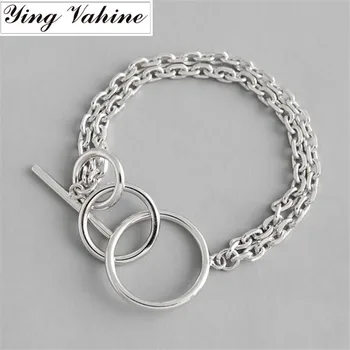 

ying Vahine 925 Sterling Silver Geometric Element Individual Chain and Link Bracelets for Women Bracelet Femme pulseras armband